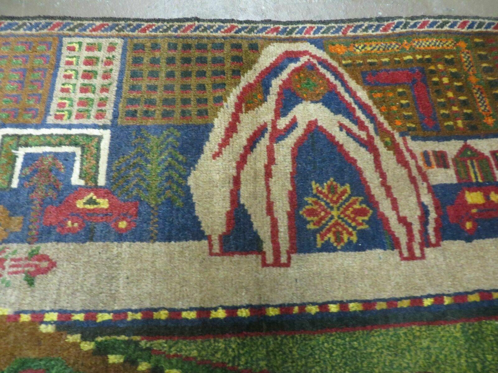 3' X 5' New Vintage Handmade Afghan Balouch Tribal Wool Pictorial Rug # 303 - Nuvé