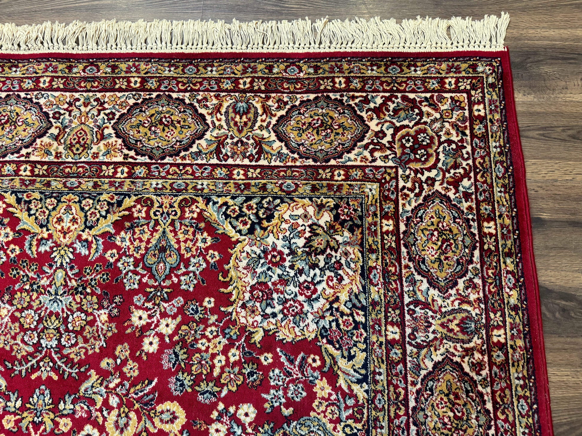 Persian Wool Rug 7x10, Couristan Carpet, Belgium Power Loomed Rug, Red, Floral, Traditional - Nuvé