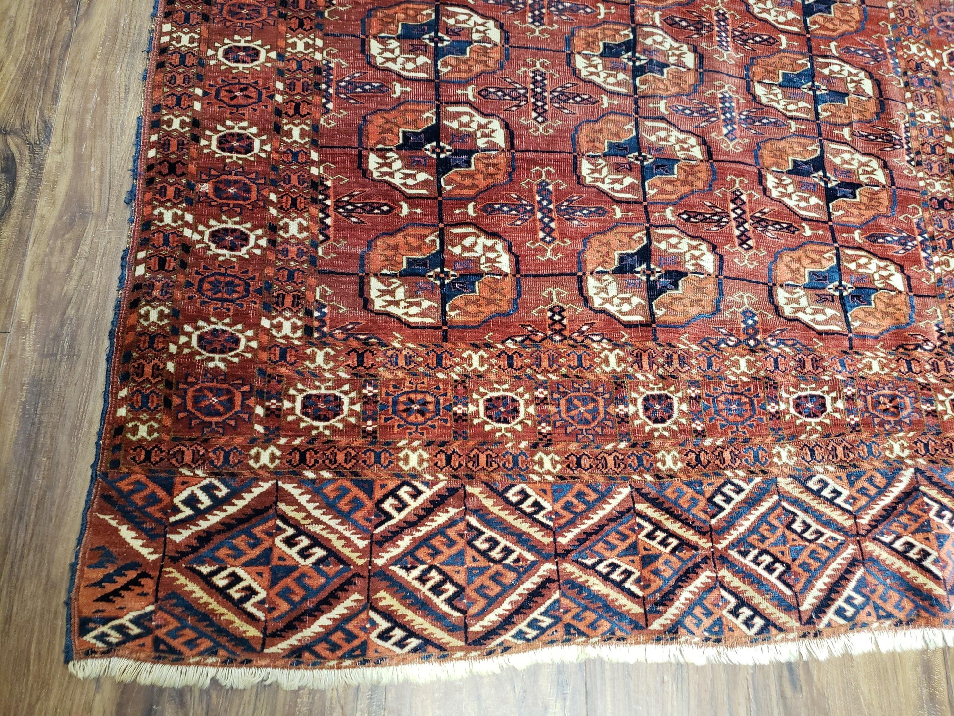 4x7 Antique Yamud Rug Russian Rug Turkoman Rug Fine Weave Rug - Nuvé