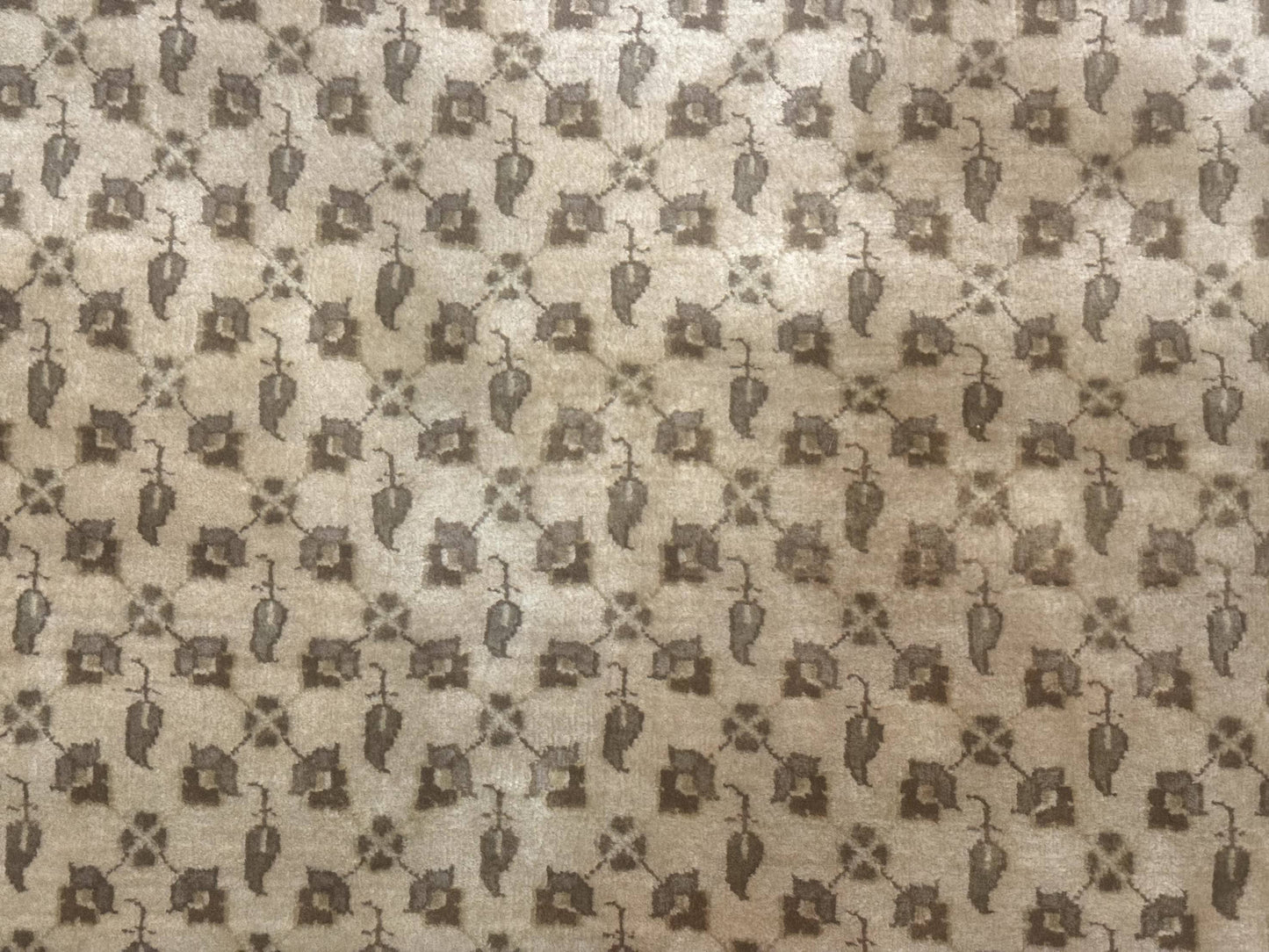 Indo Persian Rug, Allover Pattern, Beige, Wool Handmade Carpet - Nuvé