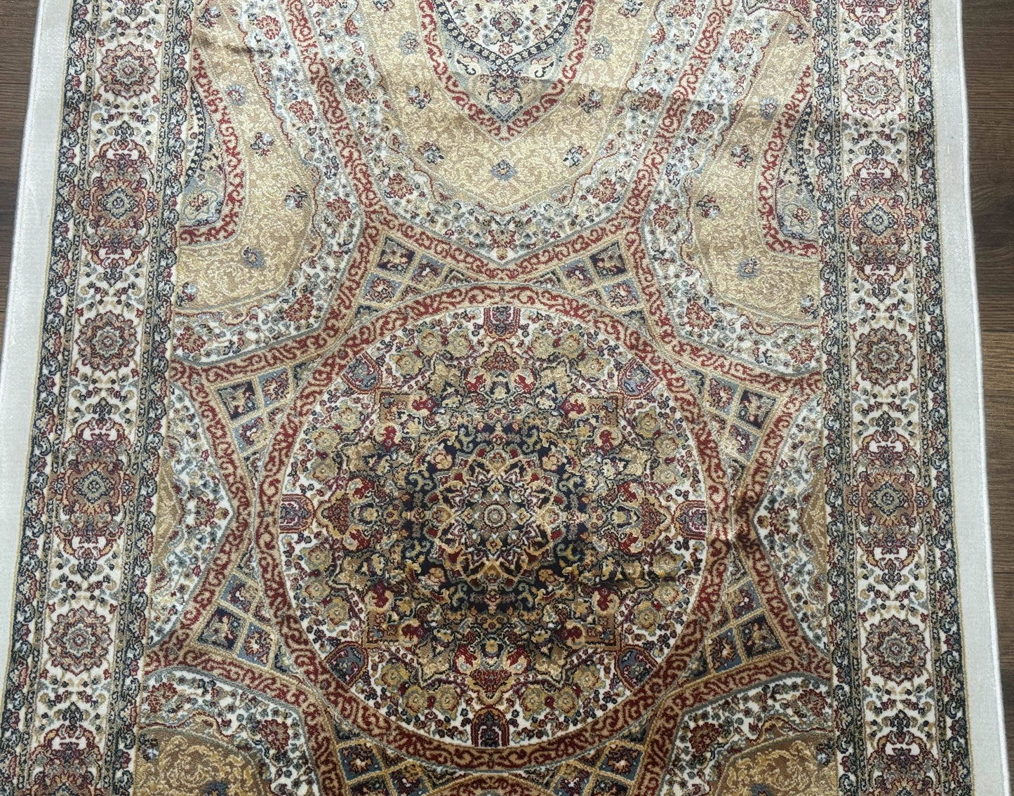 Turkish Silk Runner Rug 2.6 x 13, Dome Design, Hereke Runner, Bamboo Silk, New - Nuvé