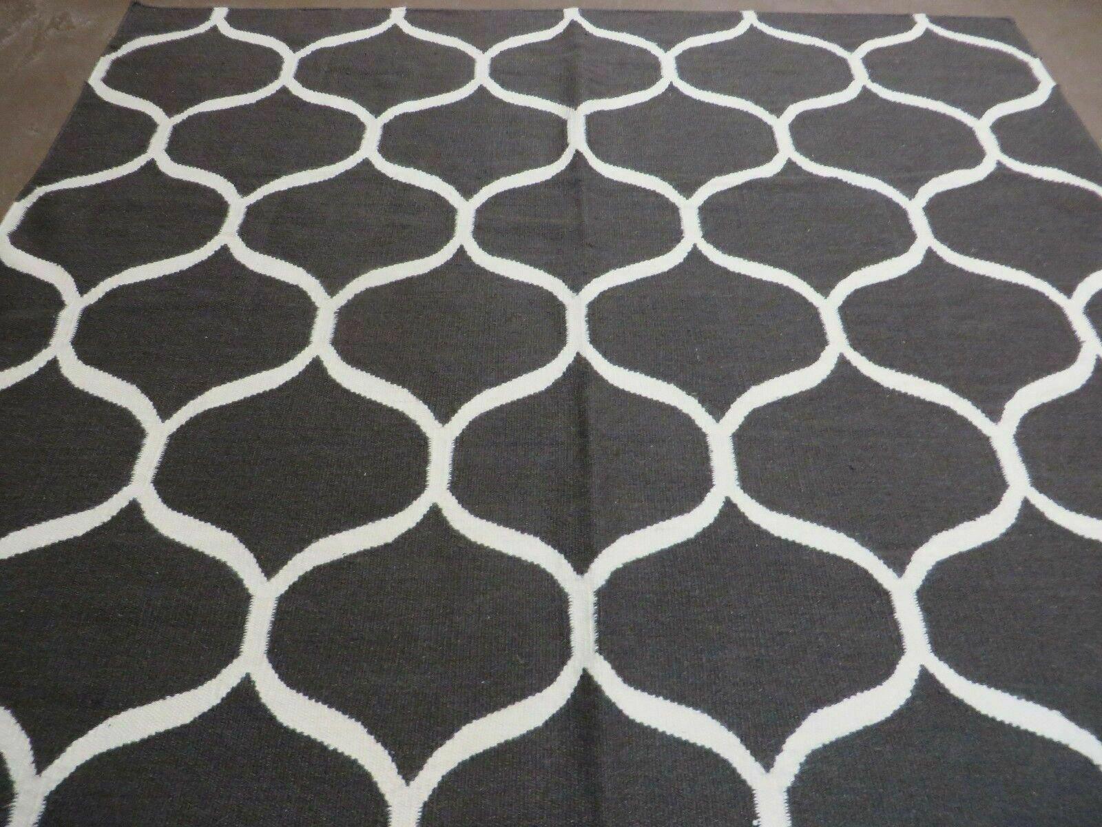 5' X 8' Modern Contemporary Hand Made Flat Weave Wool Rug Veg Dyes Nice - Nuvé