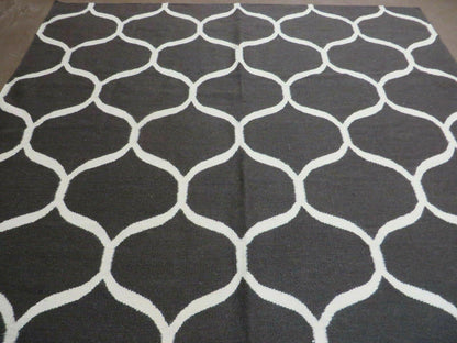 5' X 8' Modern Contemporary Hand Made Flat Weave Wool Rug Veg Dyes Nice - Nuvé