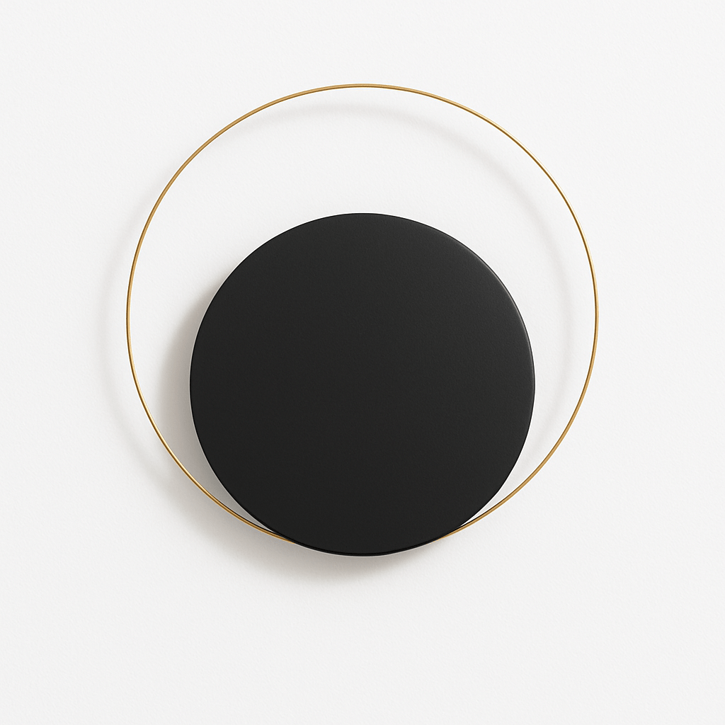 Modern Eclipse Wall Lamp by Residence Supply featuring a sleek, circular design and brushed metal finish for stylish wall lighting.