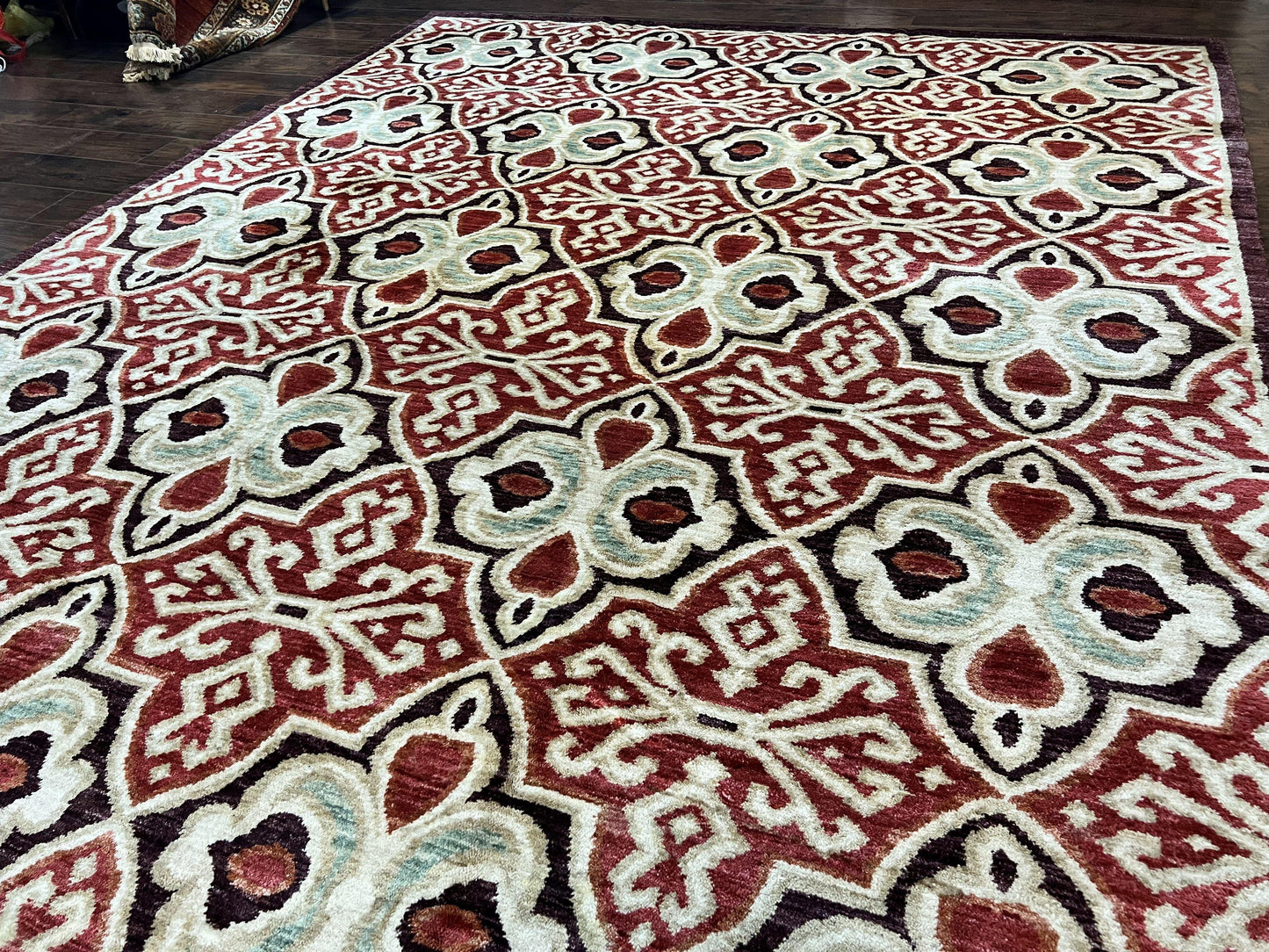 Portuguese Rug 9x12, Vintage Carpet, Handmade Wool Rug - Nuvé