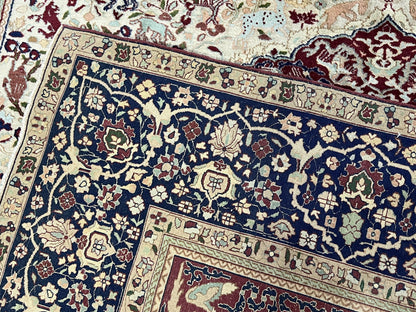 Rare Antique Indian Agra Rug, Early 20th Century Indian Carpet, Animal and Angel Motifs, Hunting Scene, Collectible Oriental Carpet, Wow - Nuvé