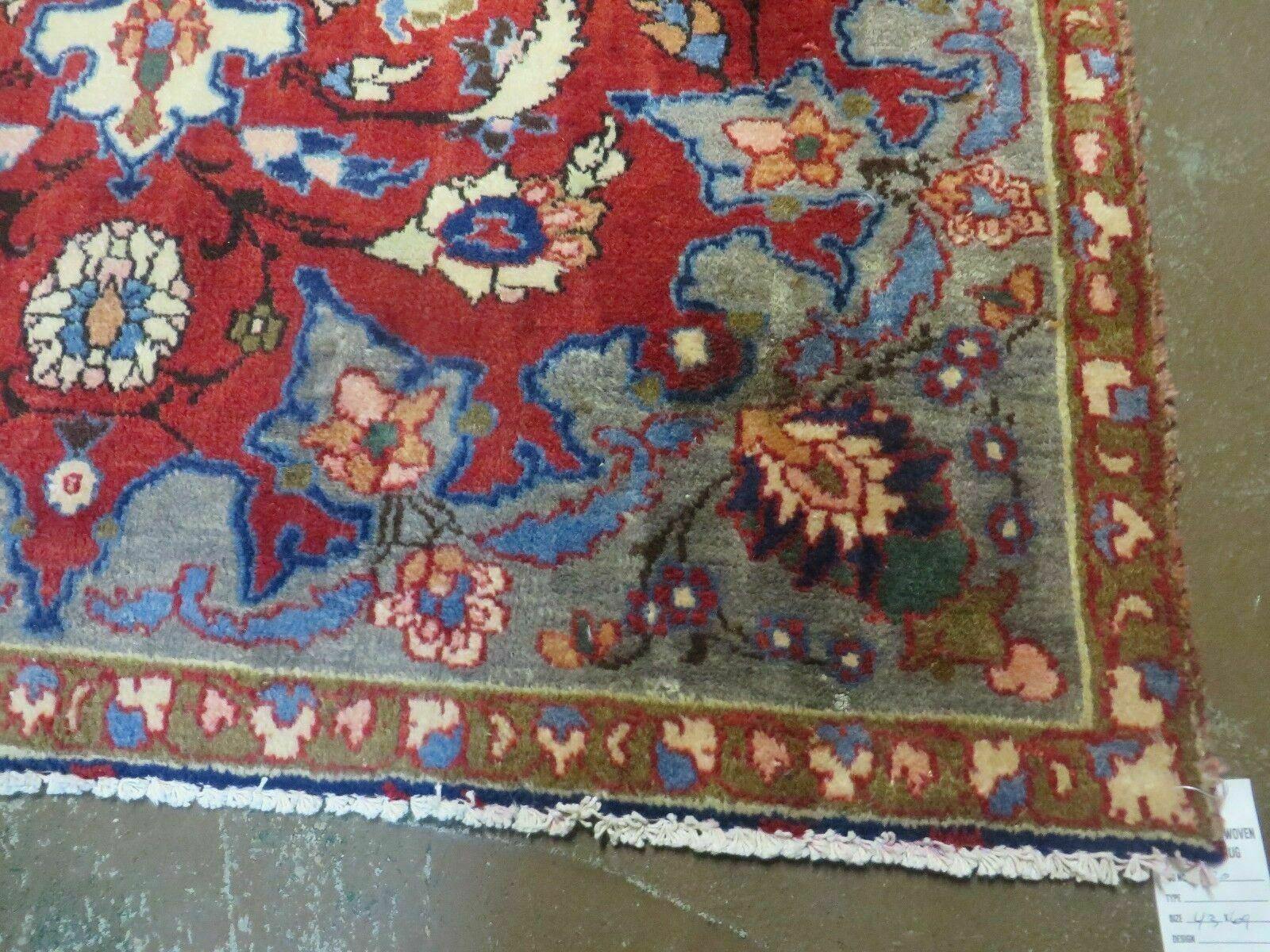 4' X 6' Antique Handmade India Floral Oriental Wool Rug Vegetable Dyes #120 - Nuvé