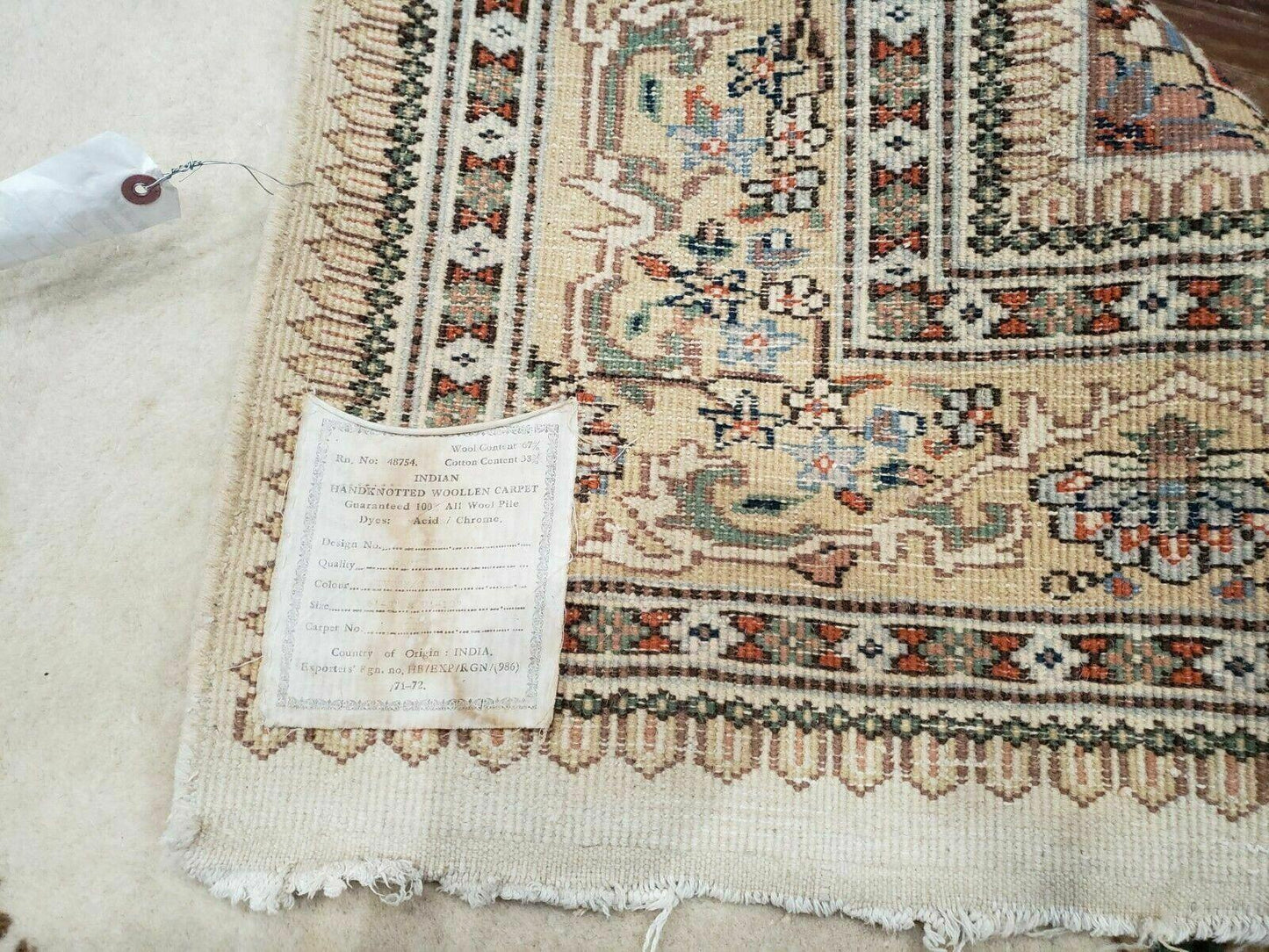 6' X 9' Vintage Handmade India Open Field Tribal Wool Rug Carpet Medallion Nice - Nuvé