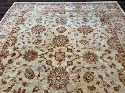 Pakistani Peshawar Rug 8x10, Pak Persian Traditional Oriental Carpet, Handmade, Wool, Allover Pattern - Nuvé