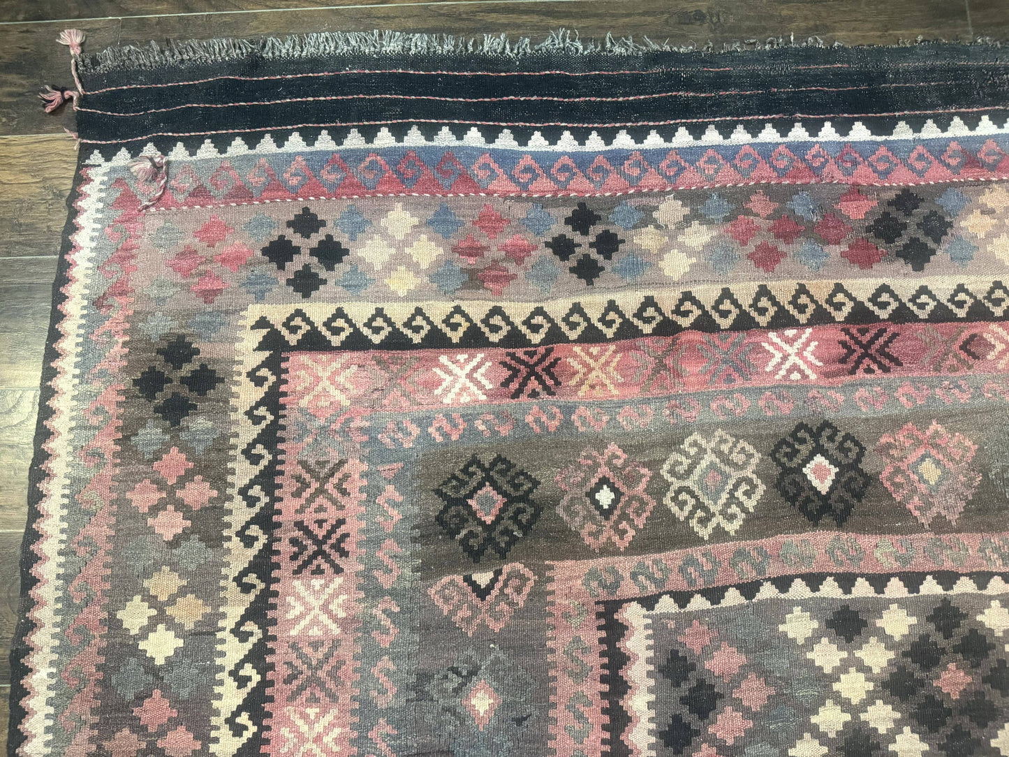 Persian Kurdish Kilim Rug 8x10, Large Flatweave Tribal Bohemian Rug, Vintage Zarand Kilim - Nuvé