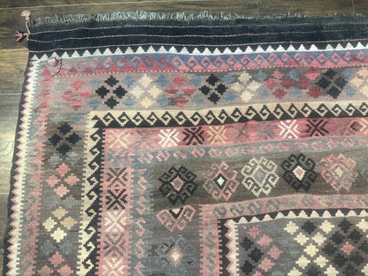 Persian Kurdish Kilim Rug 8x10, Large Flatweave Tribal Bohemian Rug, Vintage Zarand Kilim - Nuvé