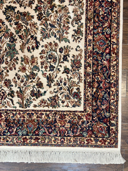 Karastan Rug 5.9 x 9, Ivory Sarouk #760, Wool Vintage Original Collection 700 Series - Nuvé