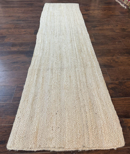 Modern Jute Runner Rug 2.7 x 10, Rug for Hallway or Kitchen, Farmhouse Rug - Nuvé