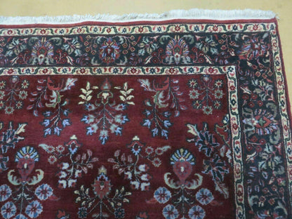 4' X 6' Vintage Handmade Fine India Jaipur Floral Oriental Wool Rug Red Nice - Nuvé