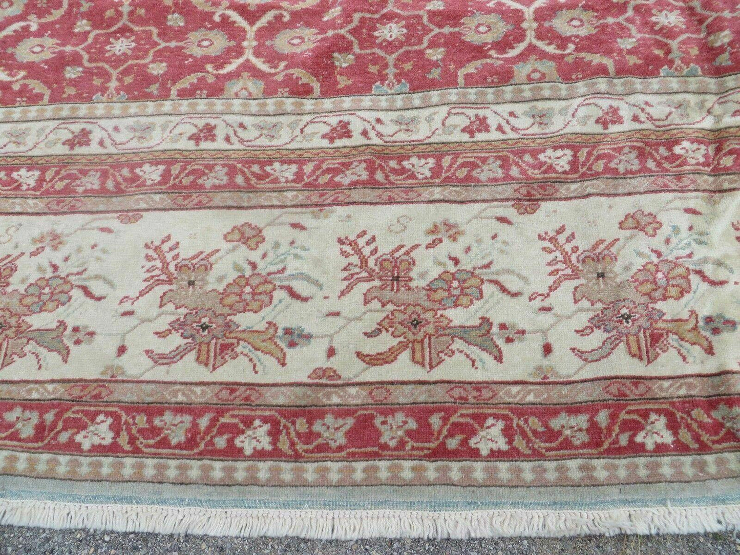 12' X 18' Palace Size Handmade Egyptian Wool Rug Carpet Soft Colors Red & Beige - Nuvé