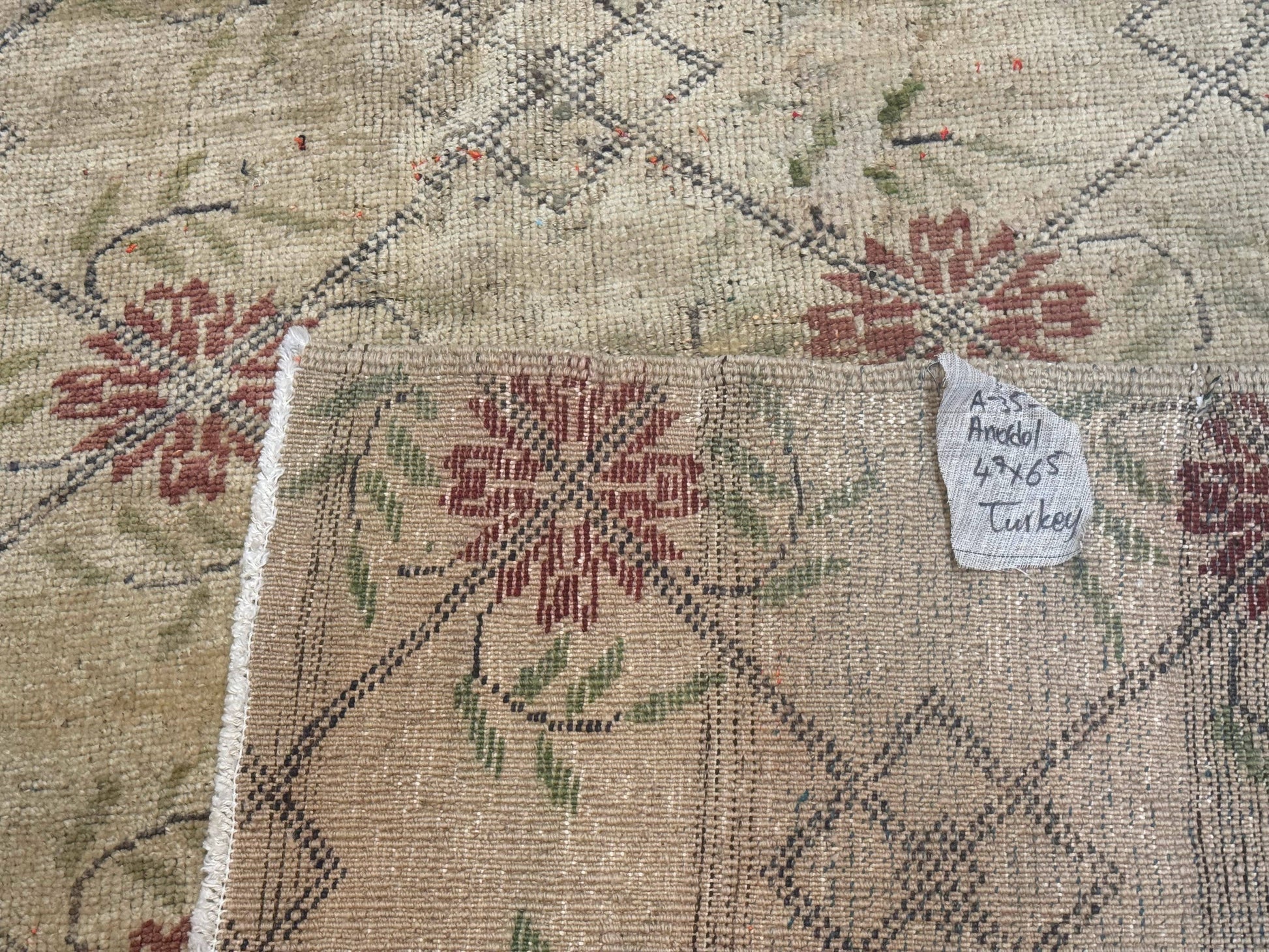 Turkish Rug 5x6, Oushak Carpet, Beige - Nuvé