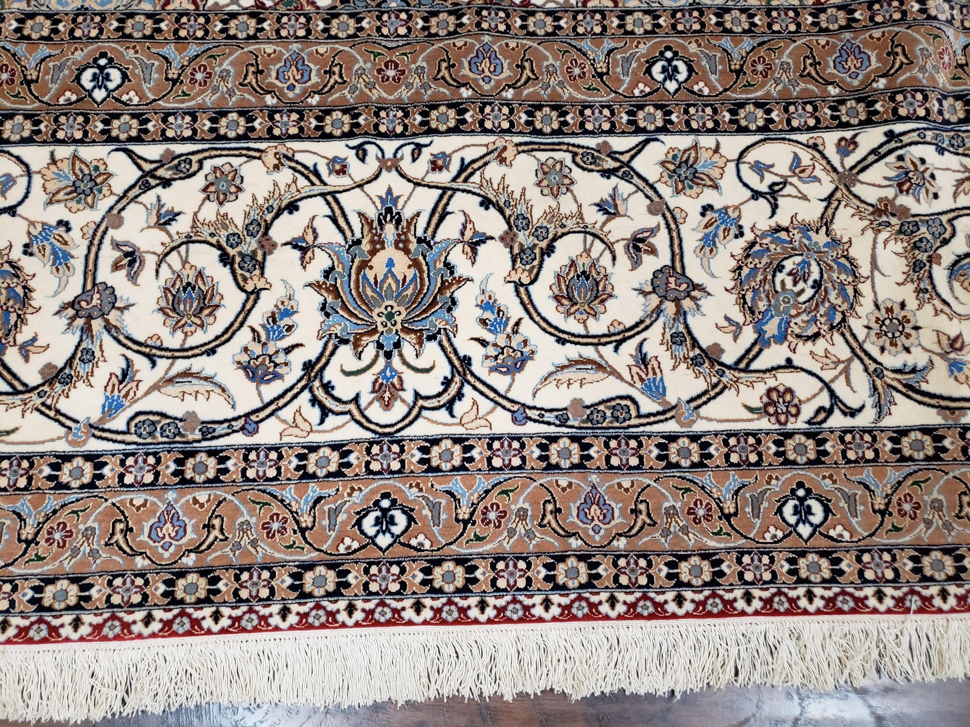 Persian Nain Rug 11x15 – Wool on Silk, Hand-Knotted, Signed Masterpiece - Nuvé
