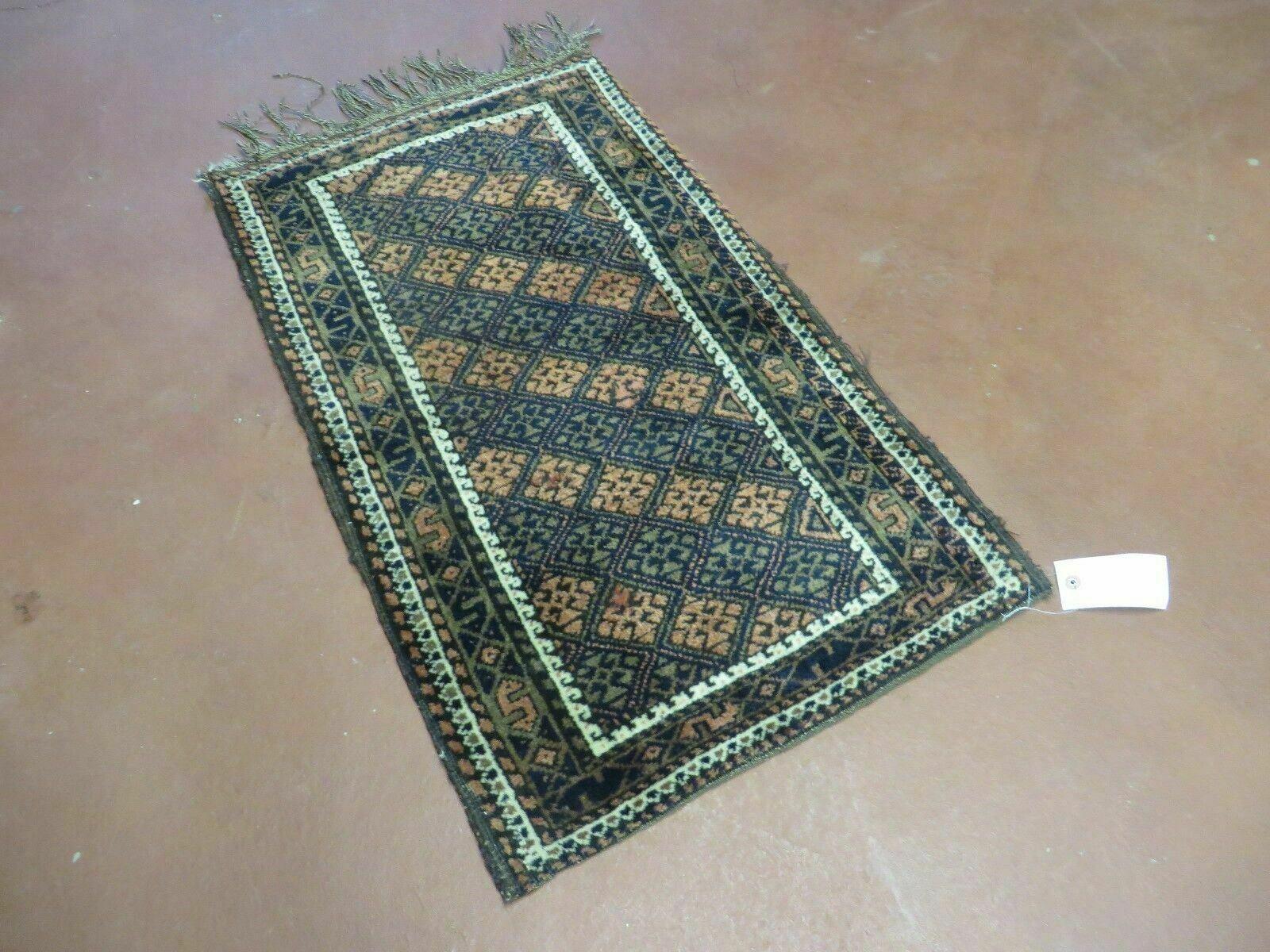 2' X 3' Antique Handmade Pakistani Bokhara Turkoman Balouchi Wool Rug Mat Nice - Nuvé