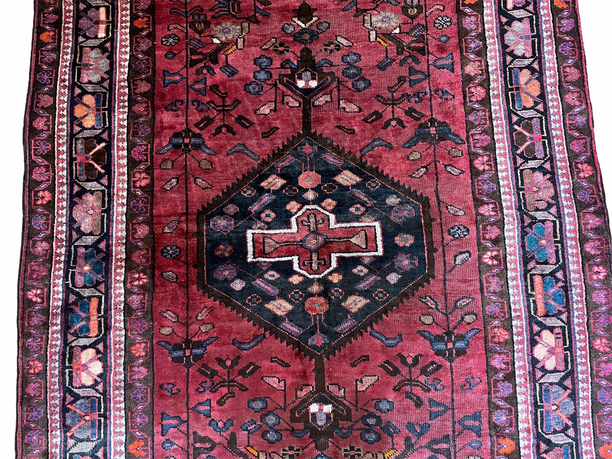 5.5 X 10 Handmade Wool Tribal Gallery Rug Wide Runner Corridor Rug Floral Red - Nuvé