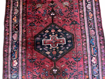 5.5 X 10 Handmade Wool Tribal Gallery Rug Wide Runner Corridor Rug Floral Red - Nuvé