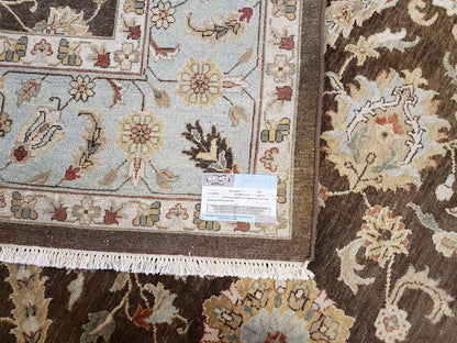 9x12 Vintage Handmade Wool Rug Carpet Indo Mahal Oushak Nice Brown Blue - Nuvé