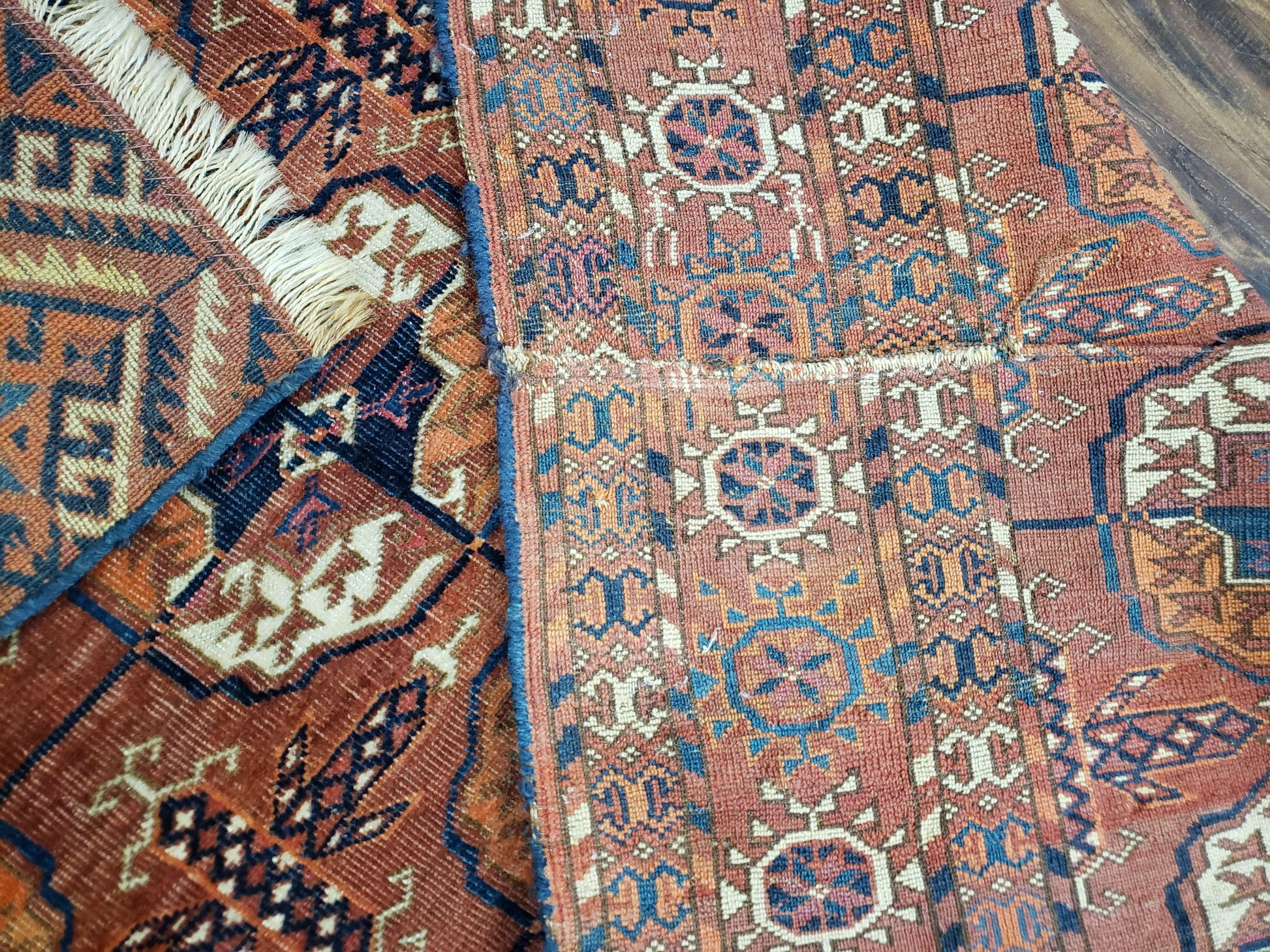 4x7 Antique Yamud Rug Russian Rug Turkoman Rug Fine Weave Rug - Nuvé