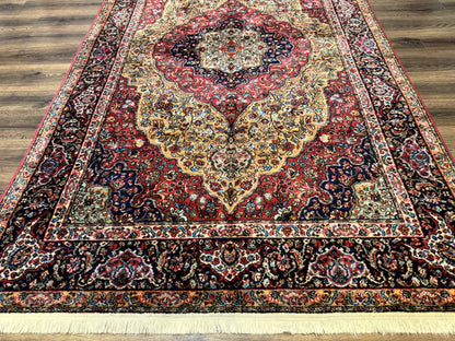 Karastan Rug 5.9 x 9 Medallion Kirman #700/718, Original 700 Series, Wool, Discontinued, Vintage - Nuvé