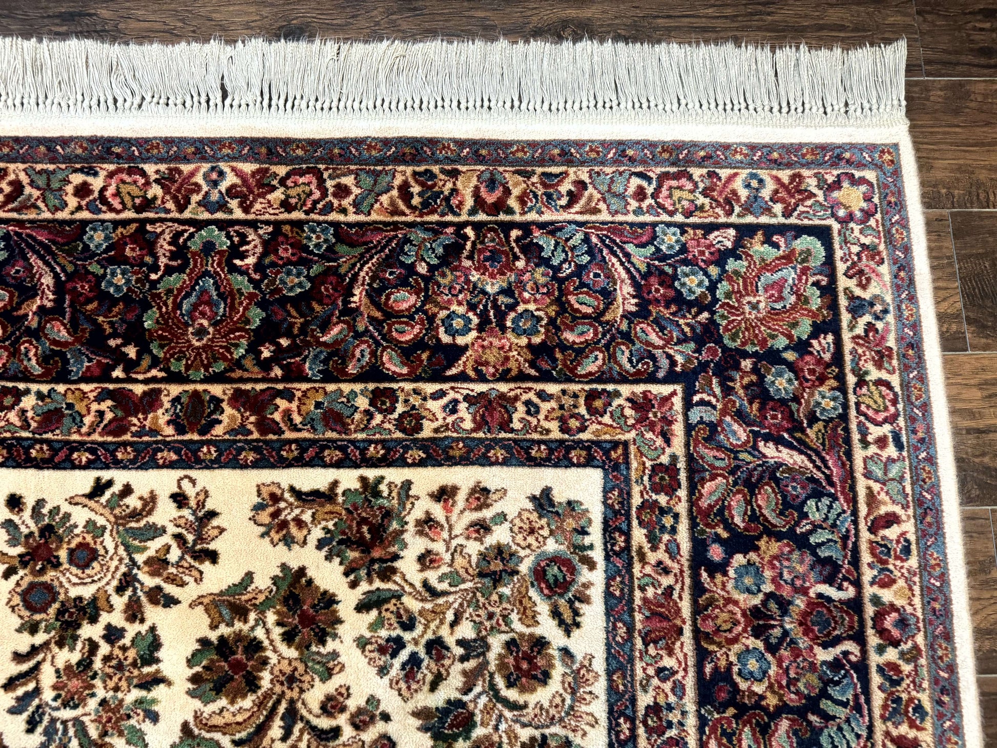 8.8 x 12 Karastan Ivory Sarouk Rug #760, Wool Pile, Vintage, Original 700 Series - Nuvé
