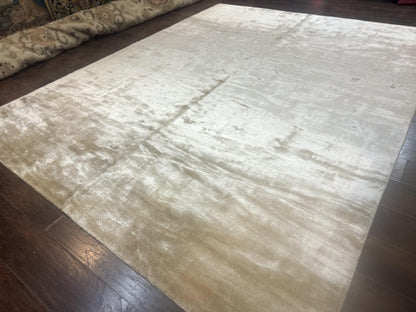 Silk Tibetan Rug 9x11, Handmade Silk Area Rug, Modern Contemporary Carpet - Nuvé