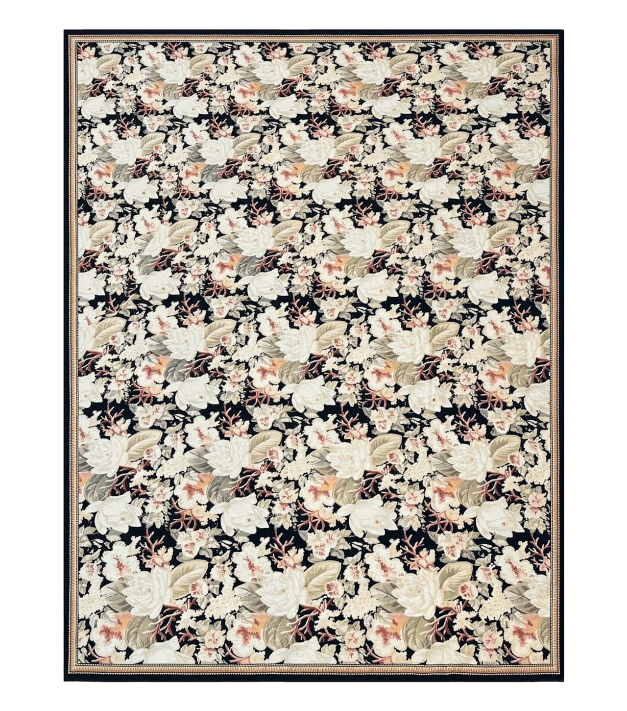 Palace Size Needlepoint Rug 13x17, Extra Large Wool Floral Handmade Carpet, European Design, Botanical
