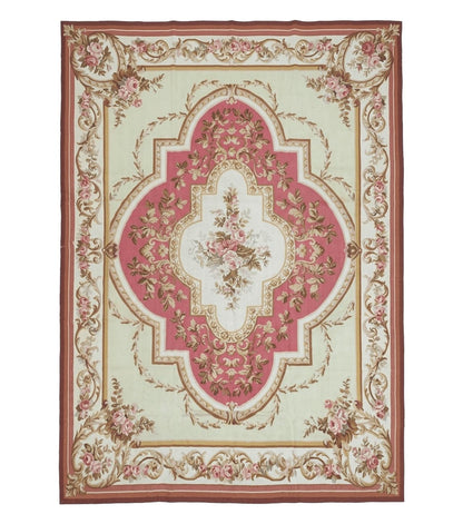 Large Aubusson Rug 10x14, European Elegant French Design, Floral Carpet