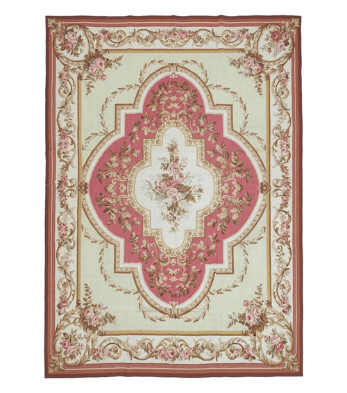 Large Aubusson Rug 10x14, European Elegant French Design, Floral Carpet