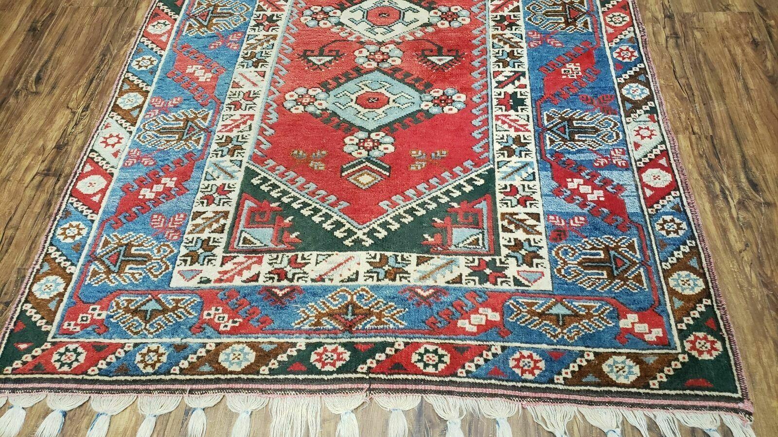 4' X 6' Handmade Turkish Super Kazak Shirvan Wool Rug Colorful - Nuvé
