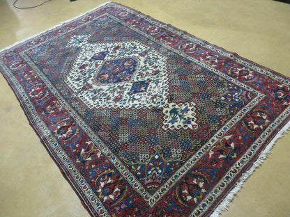 4' X 7' Vintage Handmade Turkish Floral Orient Medallion Wool Veg Dye Rug Nice - Nuvé
