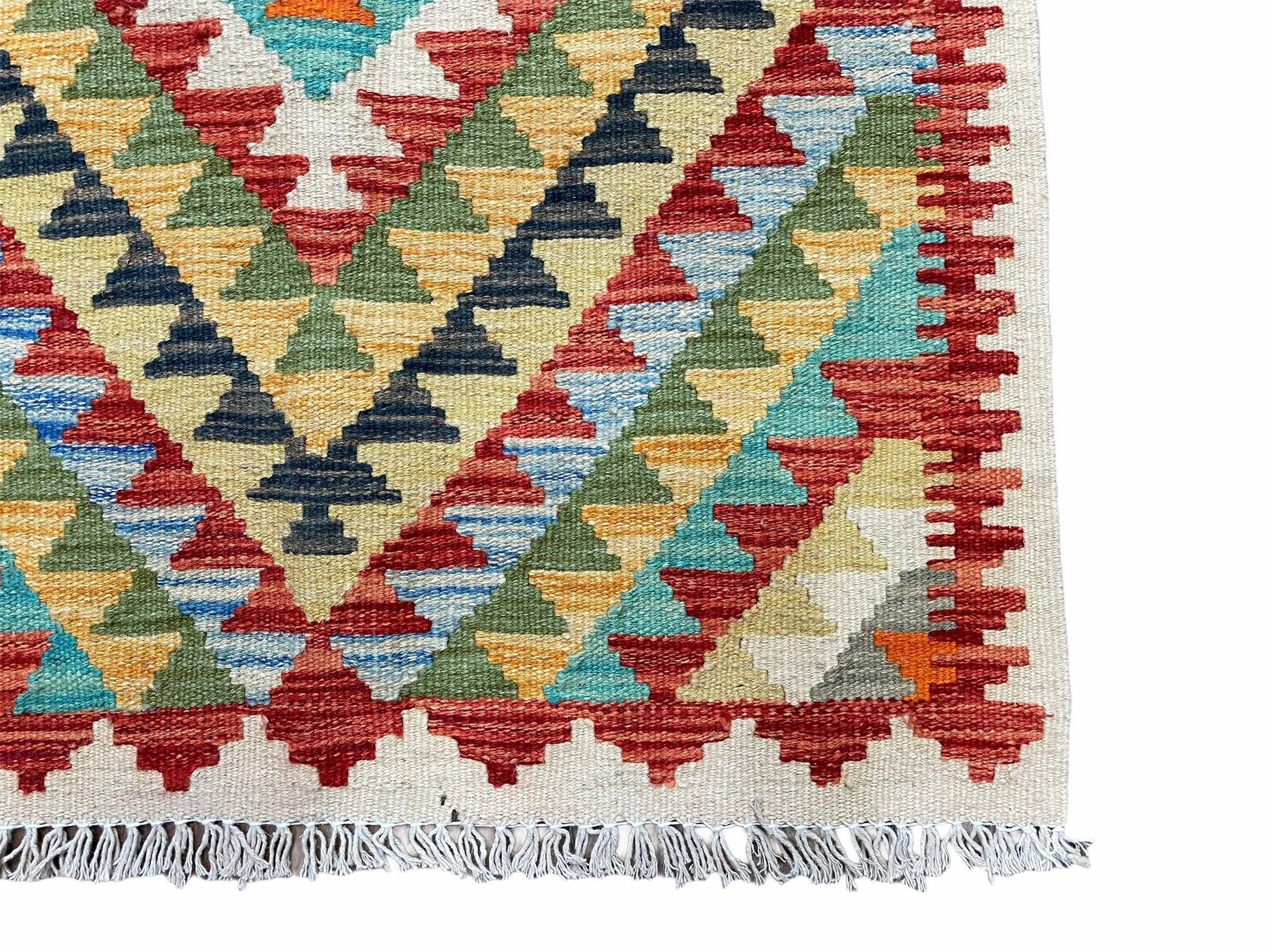 Small Kilim Rug 2x3 Colorful Turkish Kilim Accent Rug New Flatweave Wool Kilim Chobi Kilim Diamond Zigzag Playroom Rug - Nuvé