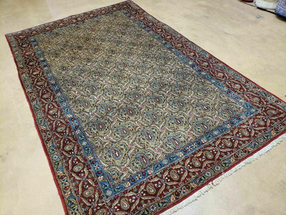 4' X 7' Handmade Turkish Wool Rug Paisley Hand Knotted Flowers One Of A Kind - Nuvé