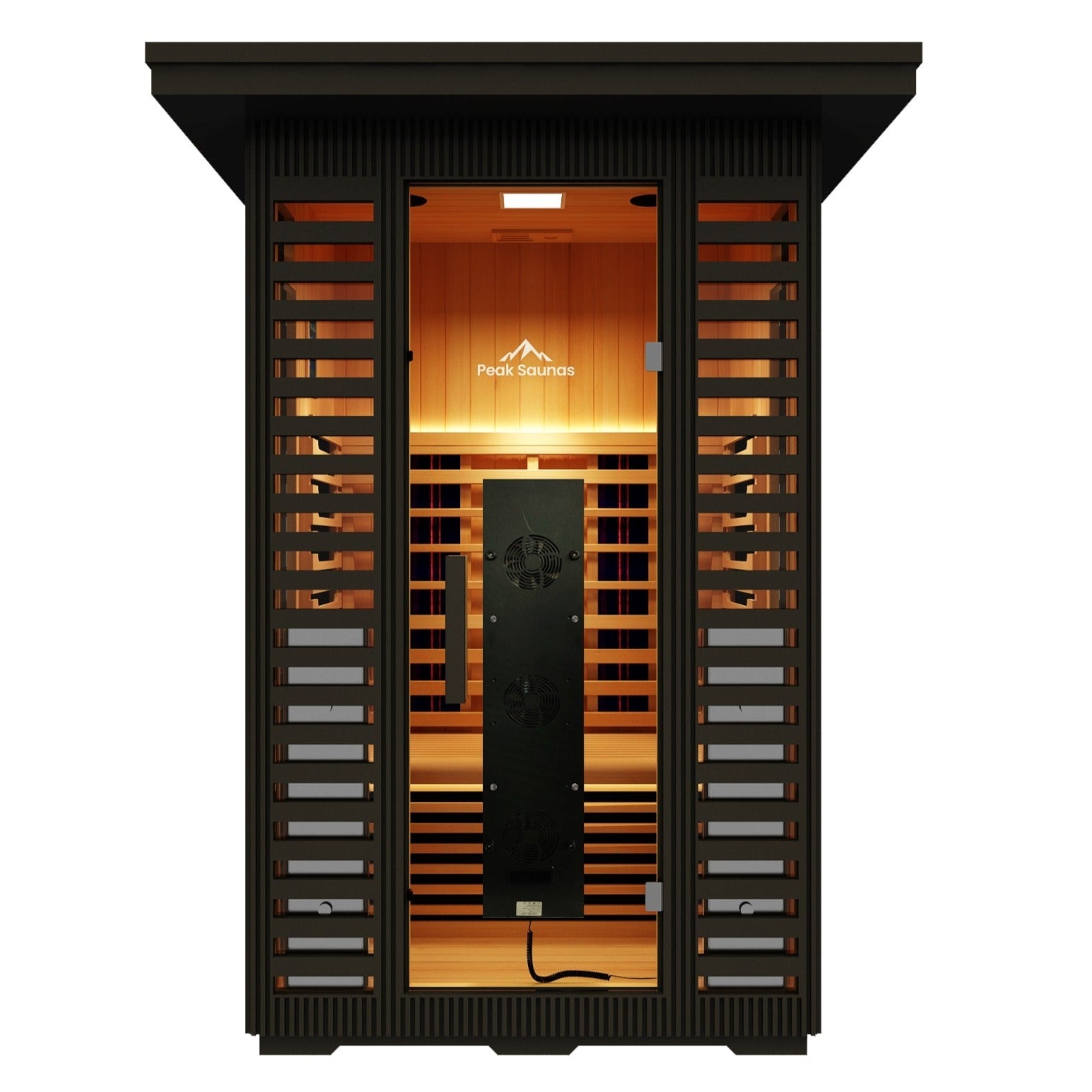 Peak Saunas Patagonia 2-Person Outdoor Full Spectrum Infrared Sauna with XL Medical-Grade Red Light Therapy and Smart WiFi App Control - Nuvé