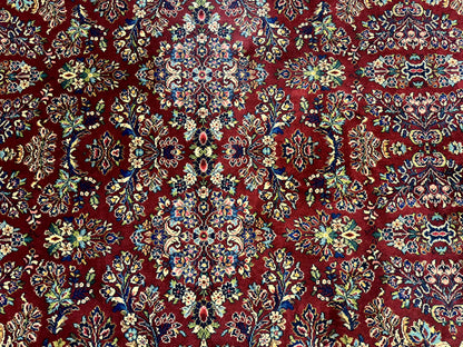 10x14 Karastan Rug Red Sarouk #785, Wool Original 700 Series - Nuvé