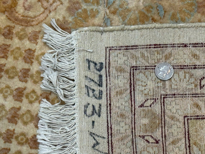 Pakistani Carpet 9x12, Finely Hand Knotted 270 KPSI, Cream, Allover Pattern - Nuvé