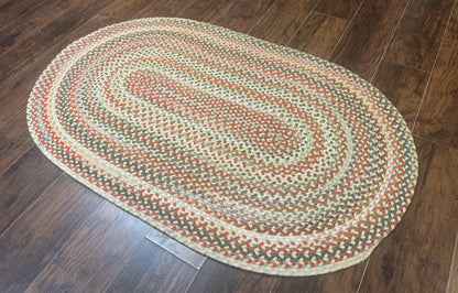 Braided American Oval Rug 3x5, Multicolor, Hand Braided - Nuvé
