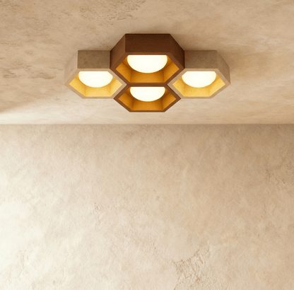 Modern Electa ceiling lamp by Residence Supply with a sleek design and white finish, hanging from a ceiling with a minimalist style.