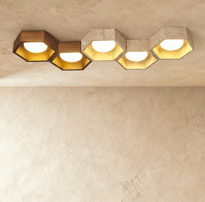 Electa ceiling lamp by Residence Supply featuring a modern design with a sleek metal finish and integrated LED lighting.