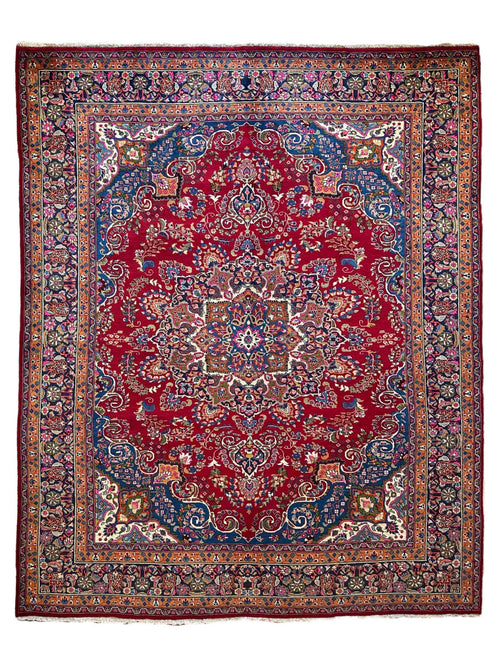 Elegant Mint Vintage 1960's Hand Knotted Veggie Dye Khorasan Area Rug 9’7” x 12’9” - Nuvé