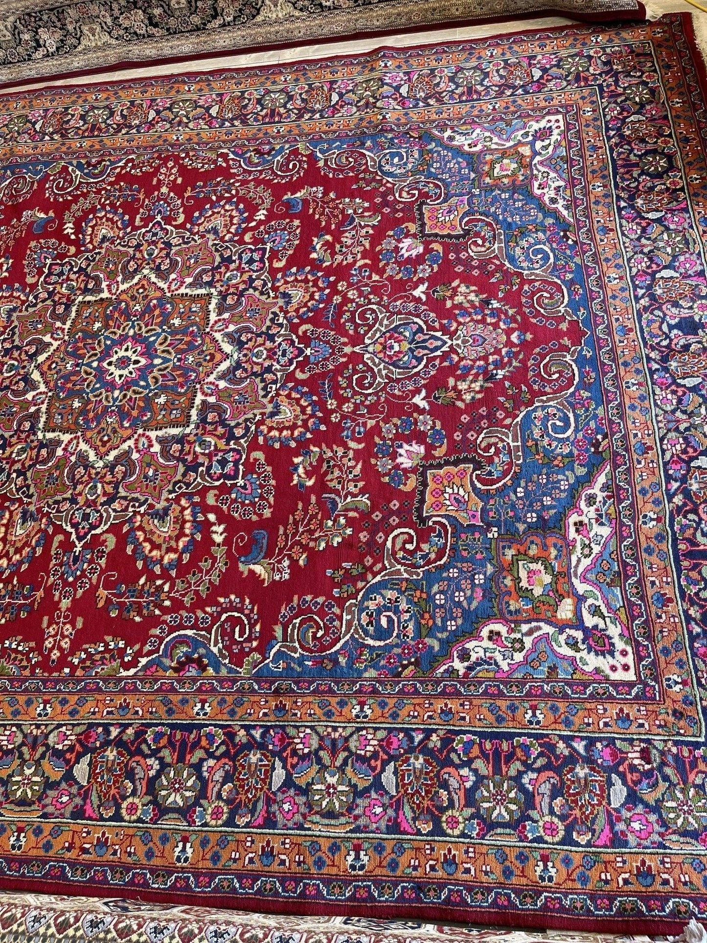 Elegant Mint Vintage 1960's Hand Knotted Veggie Dye Khorasan Area Rug 9’7” x 12’9” - Nuvé