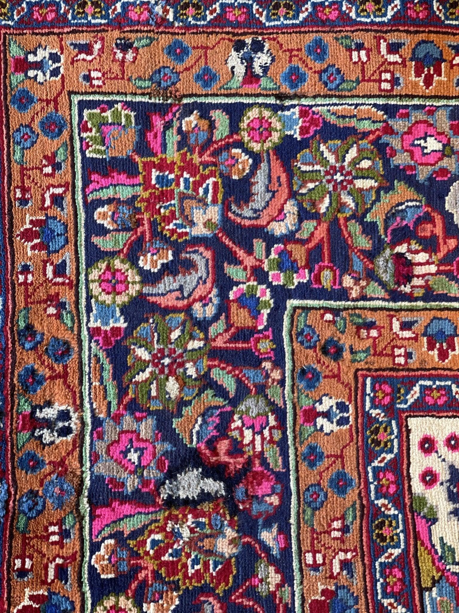 Elegant Mint Vintage 1960's Hand Knotted Veggie Dye Khorasan Area Rug 9’7” x 12’9” - Nuvé