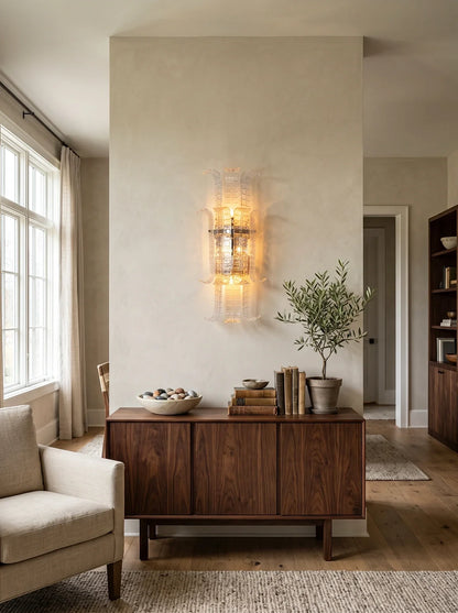Elegant Murano Leaf Shape Glass Wall Sconce