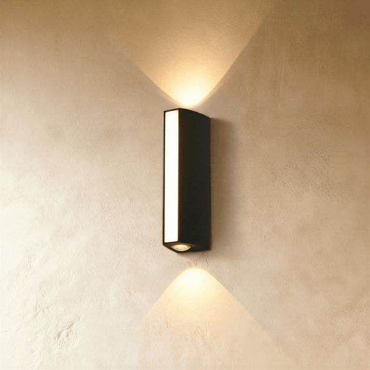 Outdoor wall lamp by Residence Supply, Erhan model, featuring a sleek black finish and modern design for exterior lighting.