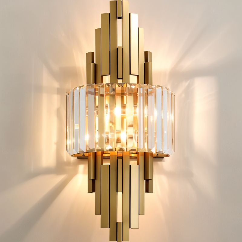 Eudora Wall Lamp by Residence Supply featuring a sleek design with a metal arm and fabric shade, mounted on a wall.