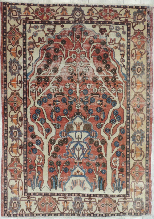 Exquisite Distressed Fine Persian Area Rug 5x7 Ft - Nuvé