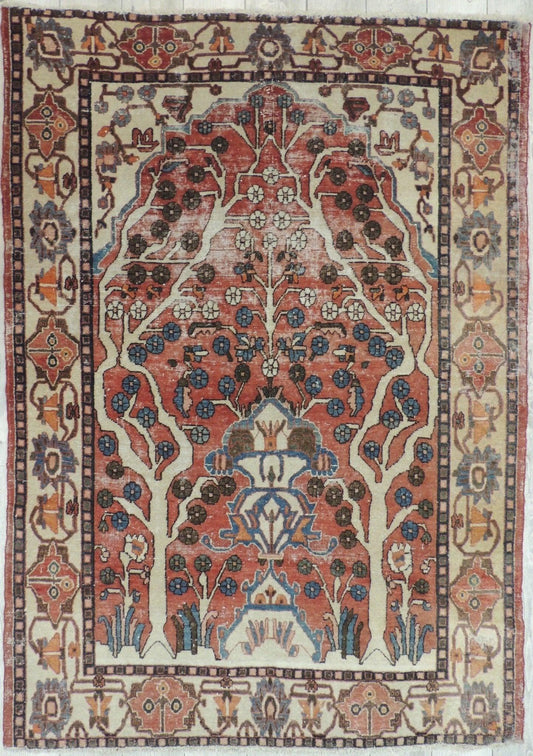 Exquisite Distressed Fine Persian Area Rug 5x7 Ft - Nuvé